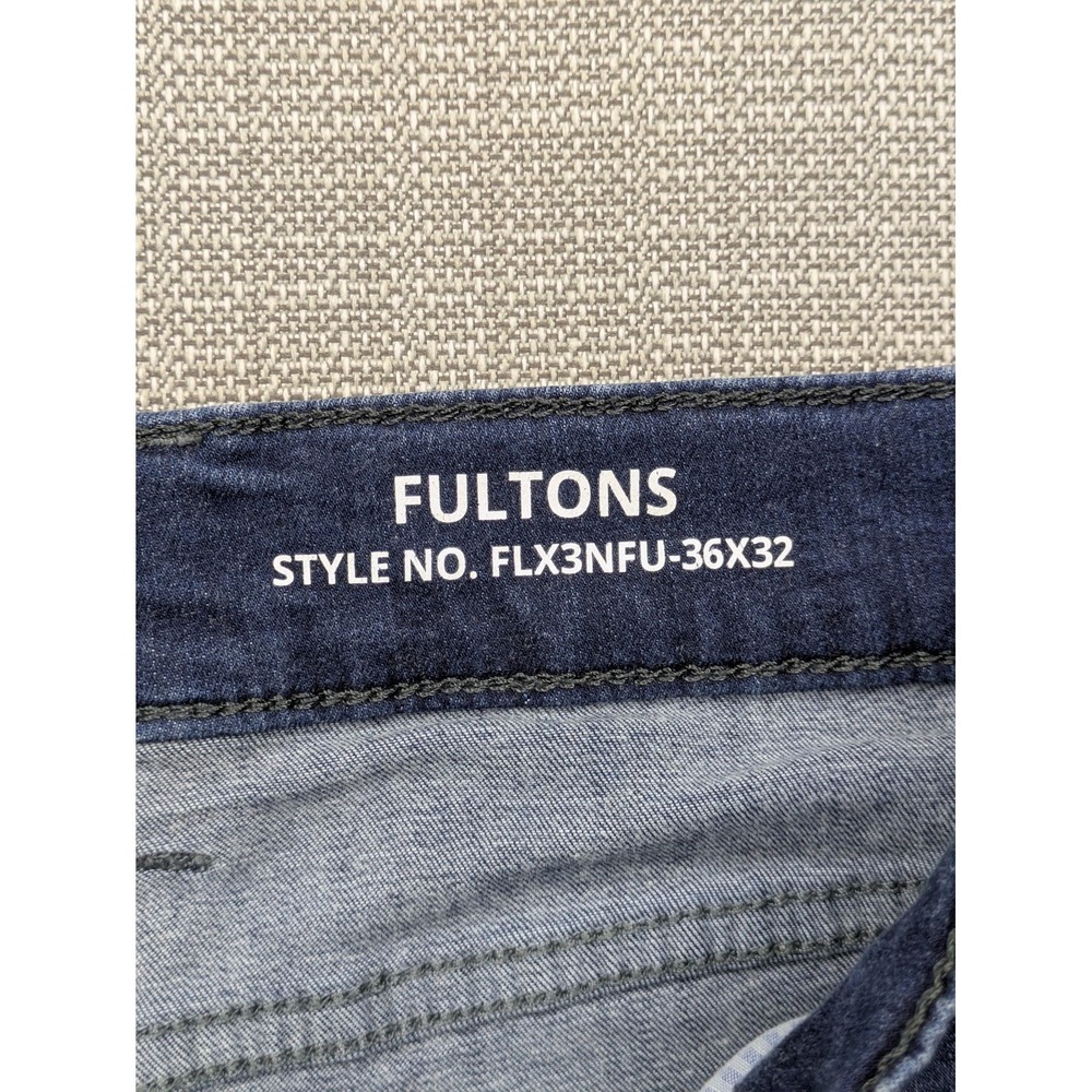 Mugsy Fultons Jeans Mens 34x31 (36x32) Blue Medium Wash Tapered Stretch Denim - Picture 4 of 12